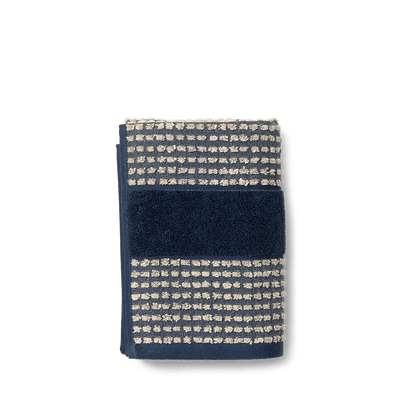 JUNA Check Towels Set, Dark Blue/Sand, 6 Pcs.