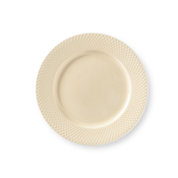 Lyngby Porcelæn Rhombe Earth Dinner Plate, Marble, Ø: 10.6"