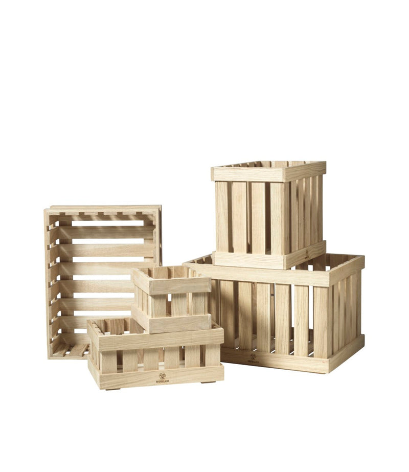 FDB Møbler X1 Æbletoft Apple Box, Natural Untreated Oak, Size 2