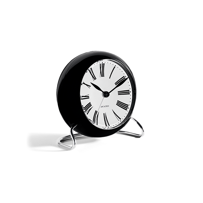 Arne Jacobsen Roman Table Clock, White/Black, Ø: 4.3