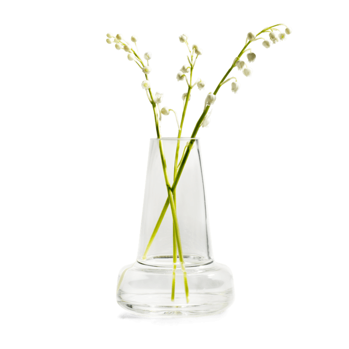 Holmegaard Flora Vase, Clear, H: 9.4