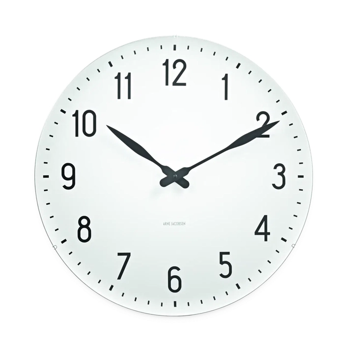 Arne Jacobsen Station Wall Clock, White, Extra Large, Ø: 18.9 